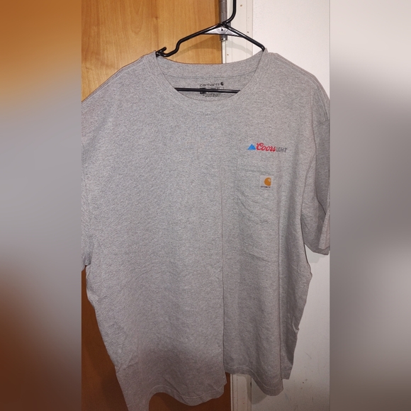 Carhartt Coors Light Chest Pocket Crew neck Short Sleeve T-shirt Loose Fit 2XL - Picture 4 of 7